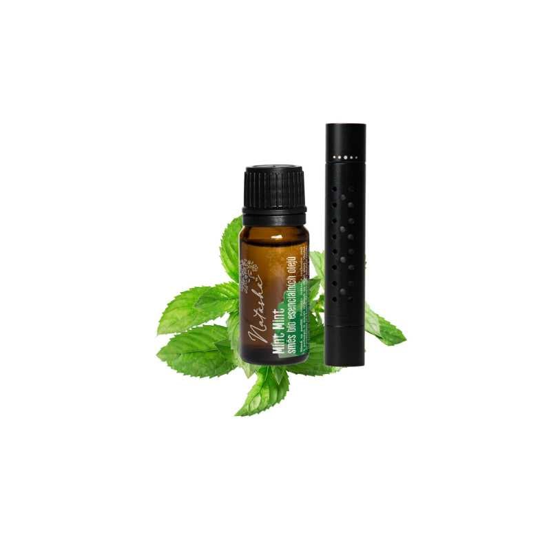 Natasha Sada Difuzér do auta + olej Mint Mint - včetně 3 bavlněných polštářků