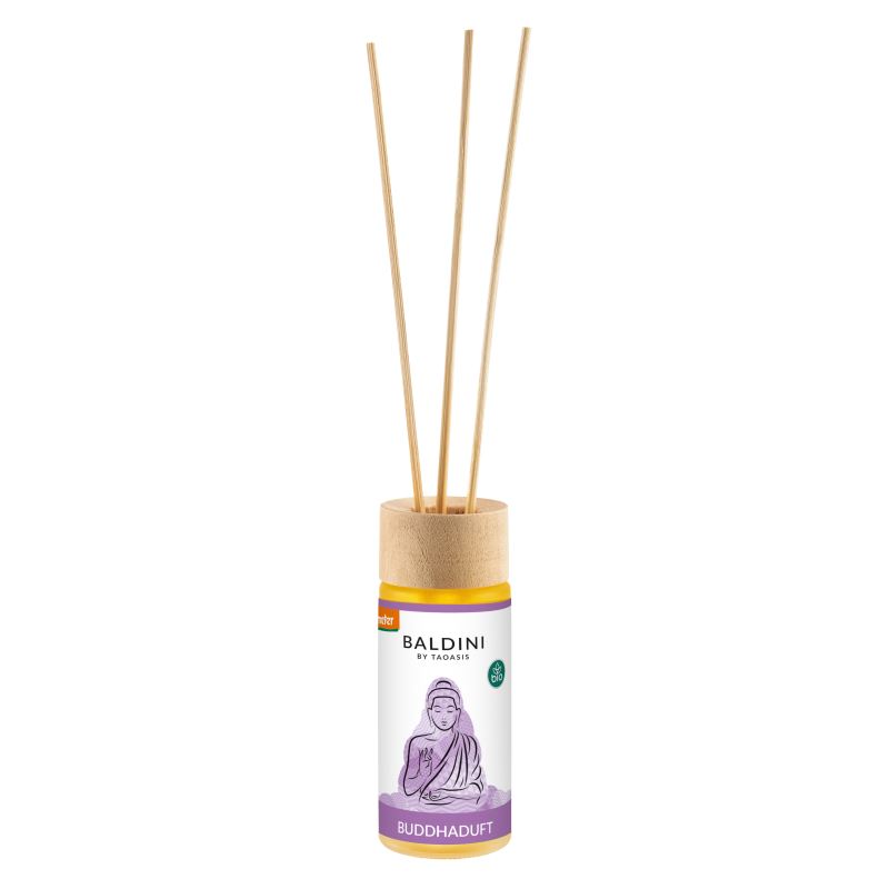 TAOASIS Baldini Aroma difuzér s tyčinkami Buddha Scent BIO (50 ml) - relaxační, harmonizující a rozjasňující TAOASIS Baldini Aroma difuzér s tyčinkami Buddha Scent BIO (50 ml) - relaxační, harmonizující a rozjasňující