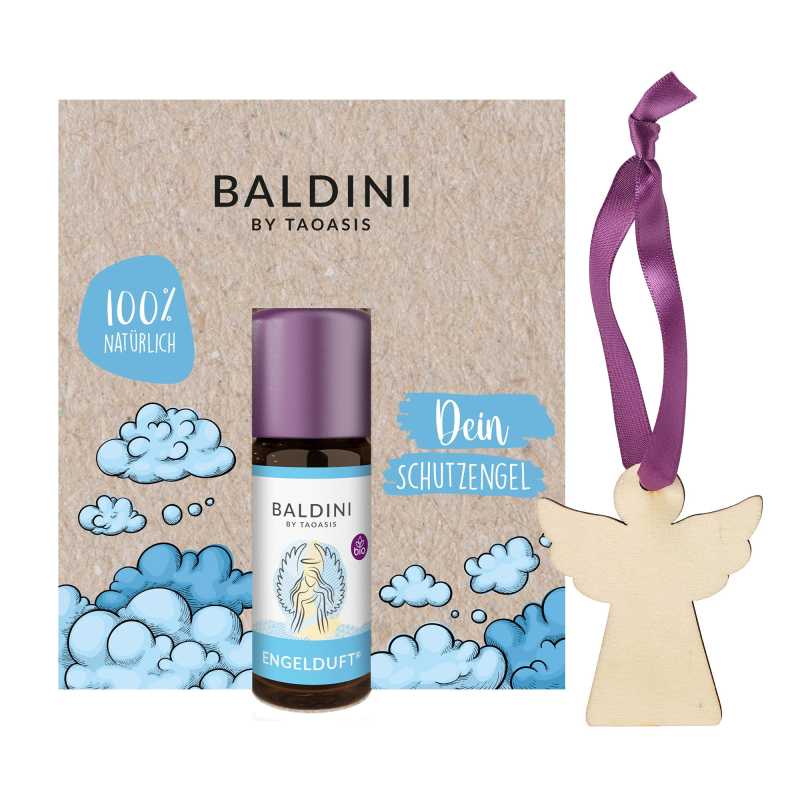 TAOASIS Baldini Aroma mini set Angel Scent BIO (10 ml) - dřevěná visačka jako difuzér
