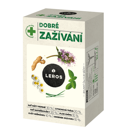 LEROS Bylinný čaj Dobré zažívání - nálev. sáčky (20 x 1,5 g) - pro zdravé a klidné trávení