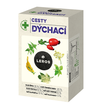 LEROS Bylinný čaj Cesty dýchací - nálev. sáčky (20 x 1,5 g) - posílí obranyschopnost a uvolní dýchací cesty