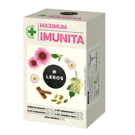 LEROS Bylinný čaj Maximum Imunita - nálev. sáčky (20 x 1,2 g) - s vysokým obsahem echinacey