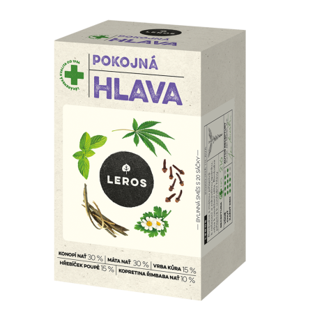 LEROS Bylinný čaj Pokojná hlava - nálev. sáčky (20 x 1,5 g) - zmírňuje tlak na spáncích a čele