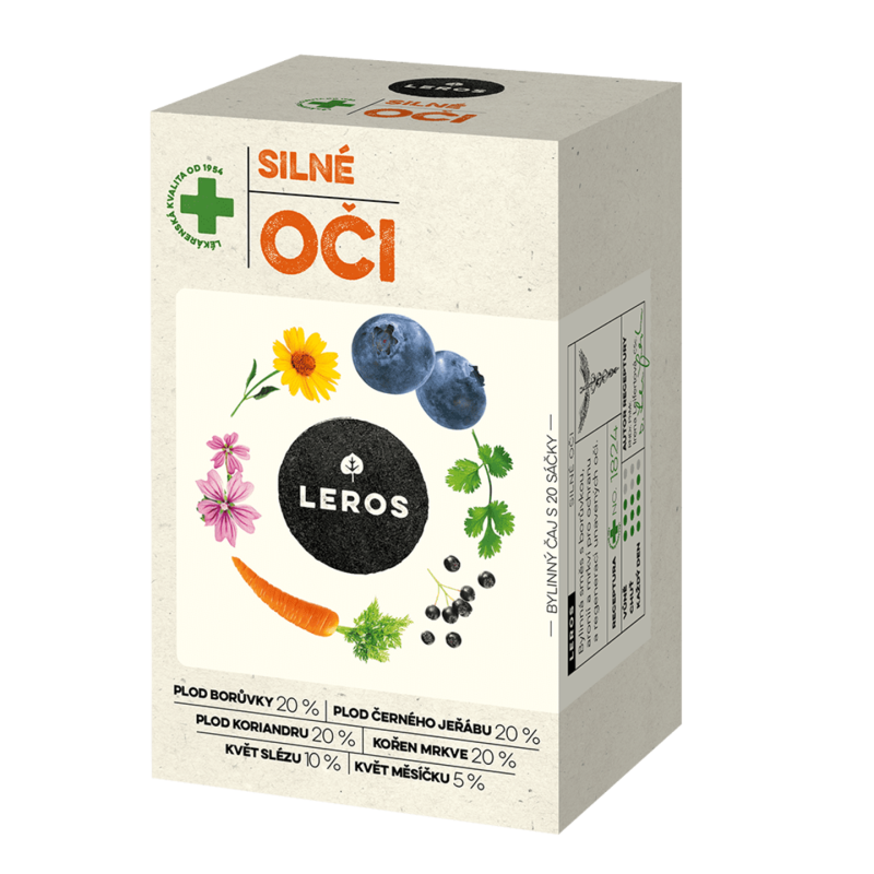 LEROS Bylinný čaj Silné oči - nálev. sáčky (20 x 1,5 g) - ochrana a regenerace unavených očí LEROS Bylinný čaj Silné oči - nálev. sáčky (20 x 1,5 g) - ochrana a regenerace unavených očí