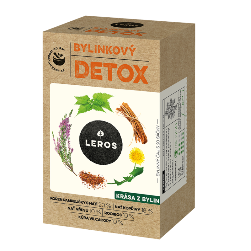 LEROS Bylinný čaj Bylinkový detox - nálev. sáčky (20 x 1,5 g) - pro očistu organismu LEROS Bylinný čaj Bylinkový detox - nálev. sáčky (20 x 1,5 g) - pro očistu organismu