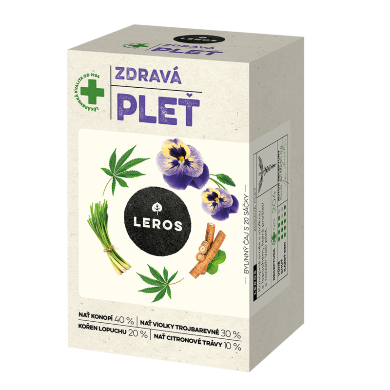 LEROS Bylinný čaj Zdravá pleť - nálev. sáčky (20 x 1,5 g) - pročistí a rozzáří pleť