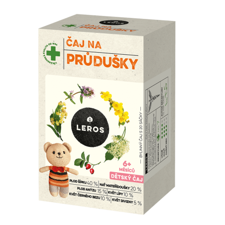 LEROS Dětský čaj na průdušky - nálev. sáčky (20 x 1,5 g) - pro zdravé dýchací cesty