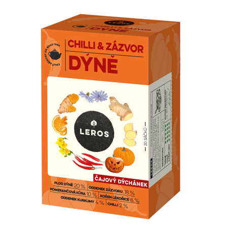 LEROS Čajový dýchánek Chilli, zázvor & dýně - nálev. sáčky (20 x 2 g) - jemně pikantní, hřejivá chuť