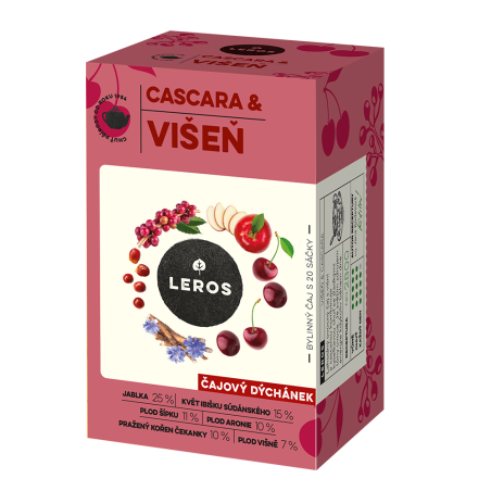 LEROS Čajový dýchánek Višeň & Cascara - nálev. sáčky (20 x 2 g) - s přirozeným obsahem kofeinu
