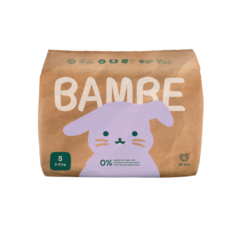 Bambe Ekoplenky - vel. S (2 - 6 kg) (40 ks) - vyrobeno v česku Bambe Ekoplenky - vel. S (2 - 6 kg) (40 ks) - vyrobeno v česku