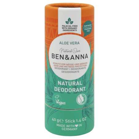 Ben & Anna Tuhý deodorant bez parfemace (40 g) - Aloe Vera - pro citlivou pokožku