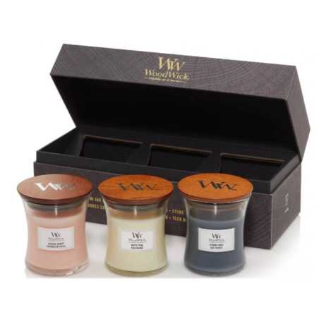 Woodwick Mini Jar Gift Set - Coastal Sunset, Solar Ylang, Evening Onyx 3 x 85 g