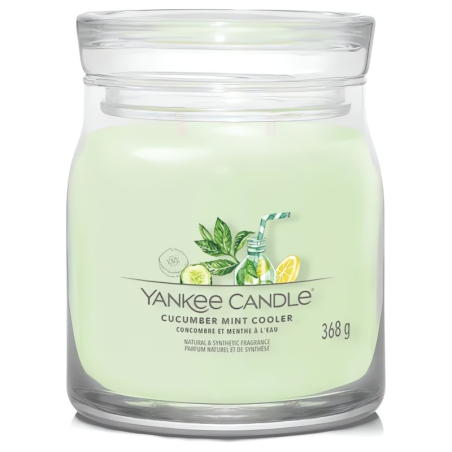 Aromatická svíčka Signature sklo střední Cucumber Mint Cooler Yankee Candle - 368 g