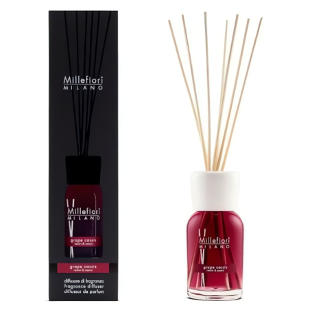 Skleněný difuzér Natural Hrozny a černý rybíz Millefiori Milano - 100 ml