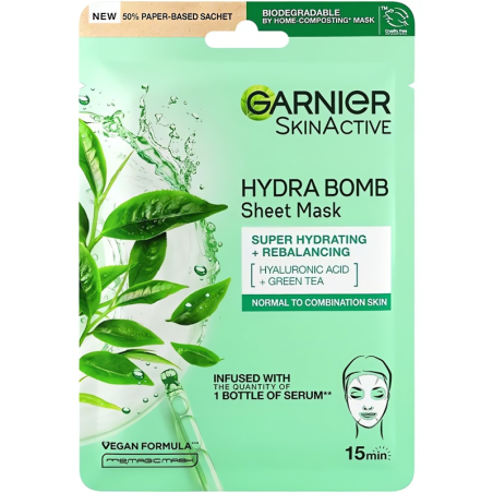 Superhydratační čisticí pleťová maska se zeleným čajem Moisture + Freshness (Tissue Super Hydrating & Purifying mask) Garnier - 