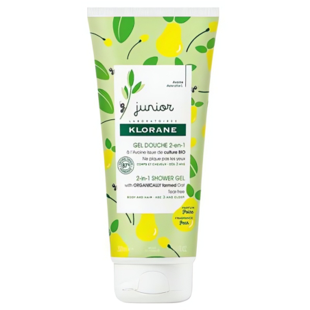 Dětský sprchový gel na tělo a vlasy Hruška (2 in 1 Shower Gel) Klorane - 200 ml