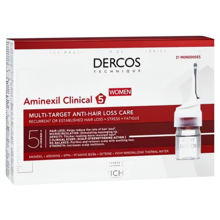 Multiúčelová kúra proti vypadávání vlasů pro ženy Dercos Aminexil 5 Vichy - 21 x 6 ml