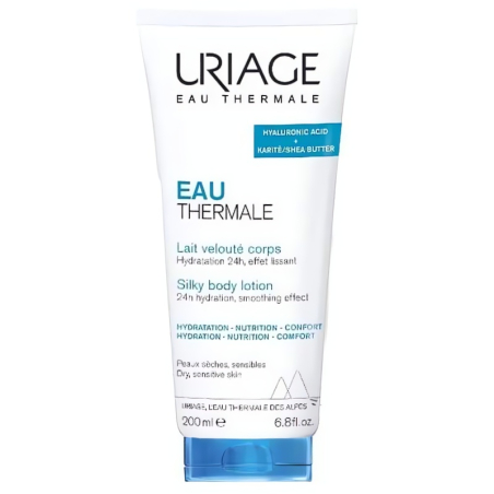 Hedvábné tělové mléko pro suchou a citlivou pokožku Eau Thermale (Silky Body Lotion) Uriage - 200 ml