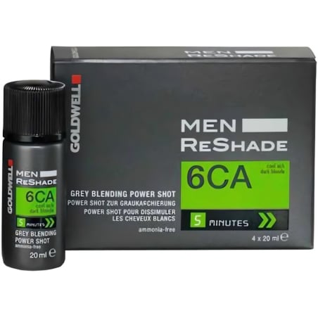 Tónovací pěna pro zakrytí šedin Men Reshade (6CA Ash Cold / Dark Blonde) 4 × Goldwell - 20 ml