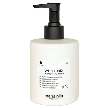 Vyživující maska bez barevných pigmentů k dotvoření pastelových odstínů White (Colour Refresh Mask) Maria Nila - 100 ml