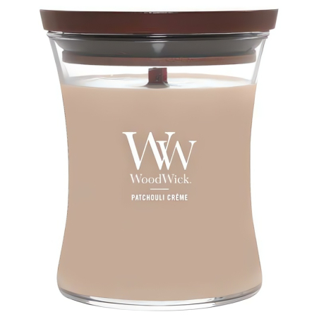 Vonná svíčka váza střední Patchouli Creme Woodwick - 275 g