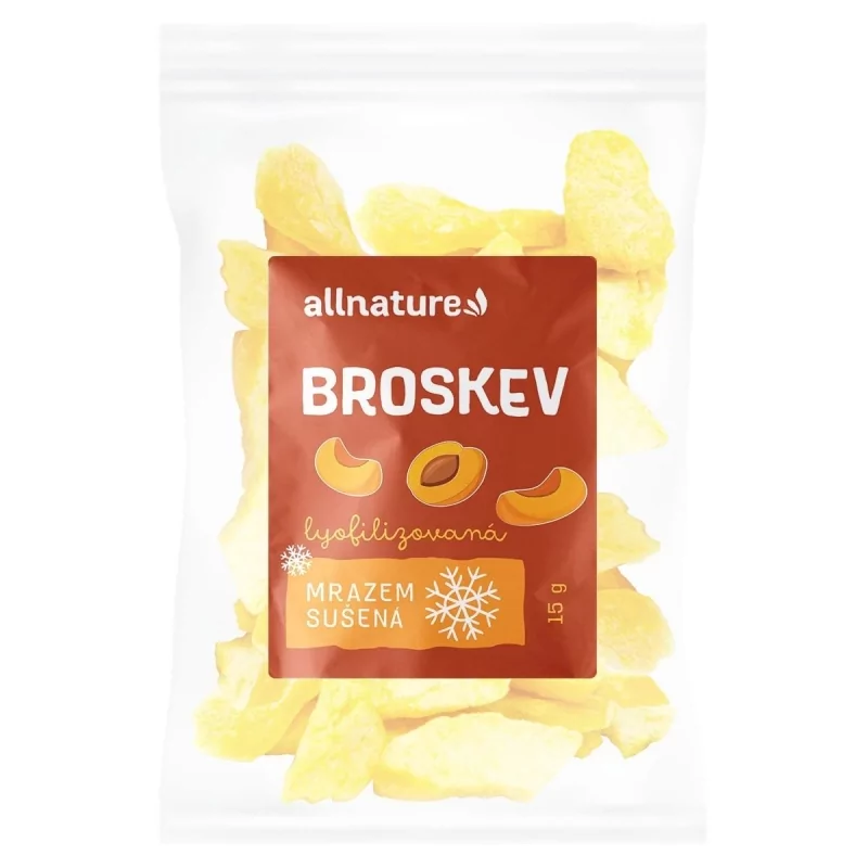Broskev sušená mrazem plátky Allnature - 15 g Broskev sušená mrazem plátky Allnature - 15 g