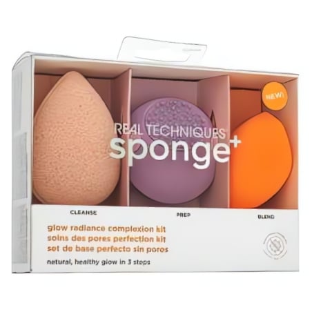 Real Techniques Sponge+ Glow Radiance Complexion Kit 3pcs