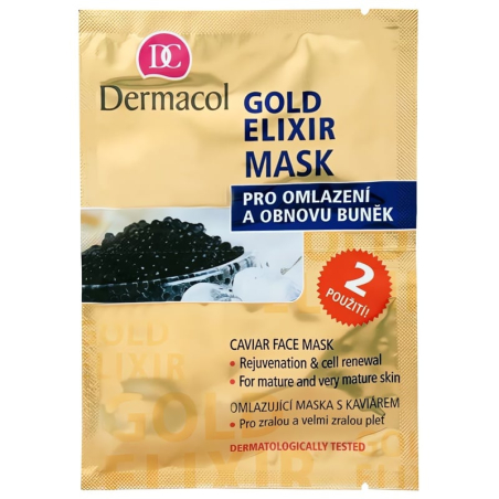 Omlazující maska s kaviárem (Gold Elixir Caviar Face Mask) Dermacol - 2 x 8 g