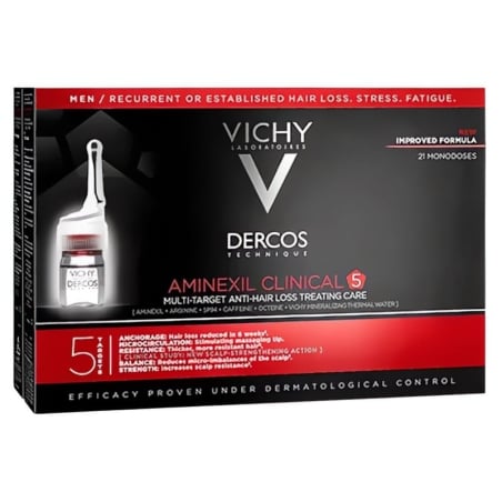 Multiúčelová kúra proti vypadávání vlasů pro muže Dercos Aminexil Clinical 5 Vichy - 21 x 6 ml
