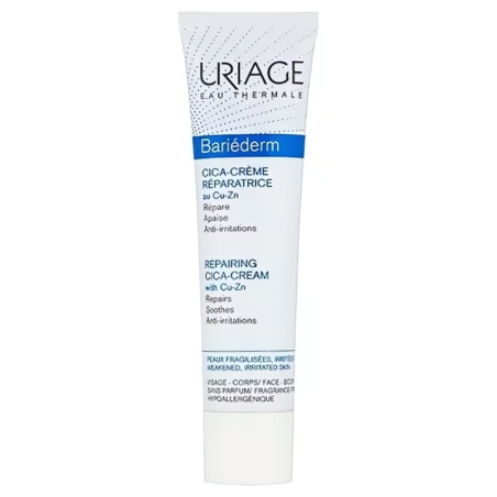 Reparativní krém s obsahem mědi a zinku Bariéderm Cica (Repairing Cica-Cream With Cu-Zn) Uriage - 40 ml