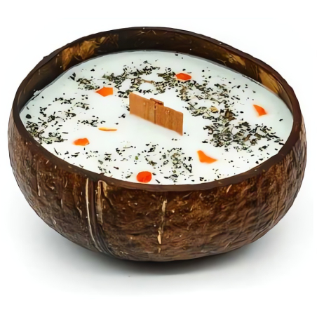 Svíčka v kokosu / vůně Limetka, bazalka & mandarinka Tropikalia