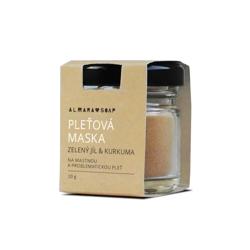 Pleťová maska Zelený jíl a kurkuma Almara Soap - 20 g Pleťová maska Zelený jíl a kurkuma Almara Soap - 20 g