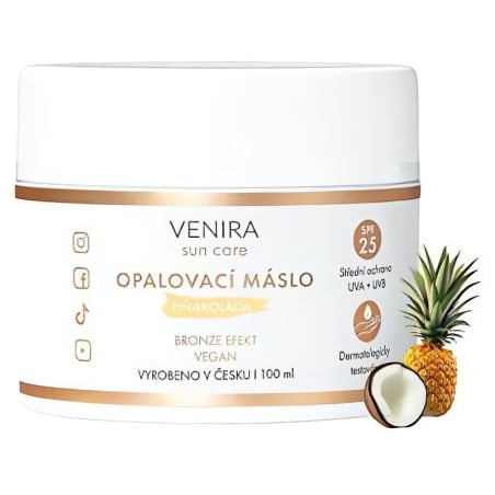 Opalovací máslo bronze s SPF 25 piňakoláda Venira - 100 ml