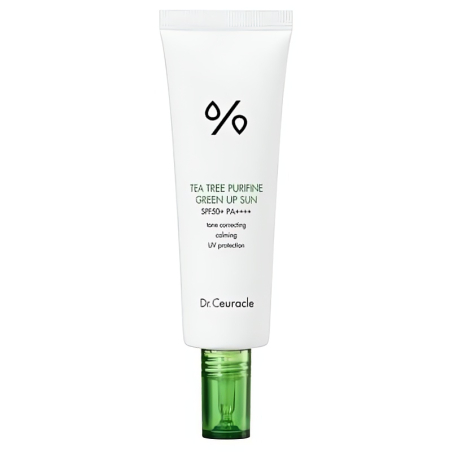 Tónovaný pleťový krém na opalování SPF 50 Tea Tree Purifine (Green Up Sun) Dr.Ceuracle - 50 ml