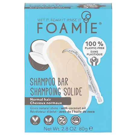 Tuhý šampon pro normální vlasy Shake Your Coconuts Foamie - 80 g