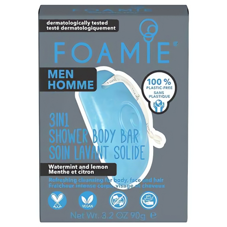 Pánská sprchová péče na obličej, tělo a vlasy Seas The Day (3 in 1 Shower Body Bar) Foamie - 90 g