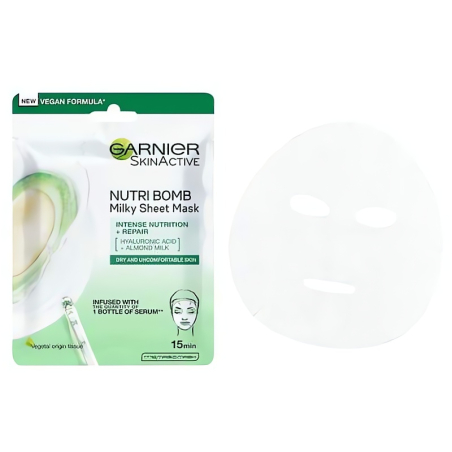 Textilní pleťová maska s mandlovým mlékem pro suchou a citlivou pleť Skin Naturals (Milky Tissue Mask) Garnier - 28 g