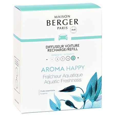 Náhradní náplň do difuzéru do auta Aroma Happy Aquatic Fresheness (Car Diffuser Recharge/Refill) Maison Berger Paris - 2 ks
