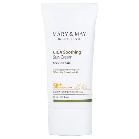 Pleťový opalovací krém SPF 50+ CICA Soothing (Sun Cream) MARY & MAY - 50 ml