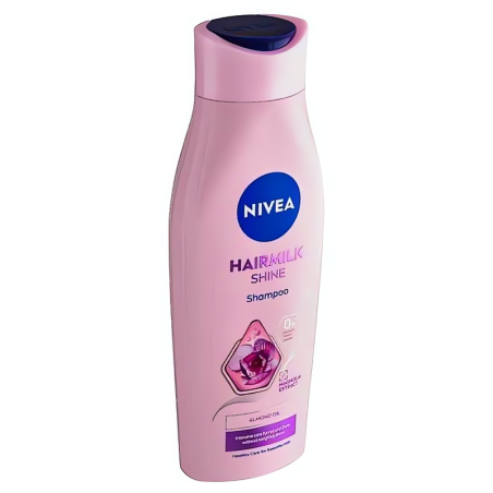 Pečující šampon s mléčnými a hedvábnými proteiny na unavené vlasy bez lesku Hairmilk Shine (Care Shampoo) Nivea - 250 ml