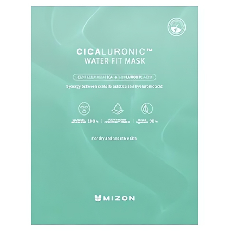 Hydratační pleťová maska s kyselinou hyaluronovou Cicaluronic (Water Fit Mask) Mizon - 24 g