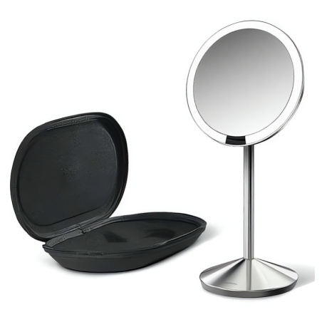 Cestovní dobíjecí kosmetické zrcátko Sensor s LED osvětlením, 10x zvětšení Simplehuman / Varianta: Nerez ocel
