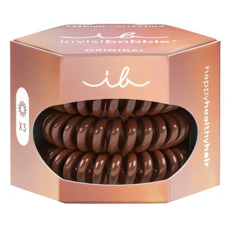 Gumička do vlasů Original Premium Pretzel Brown Invisibobble - 3 ks
