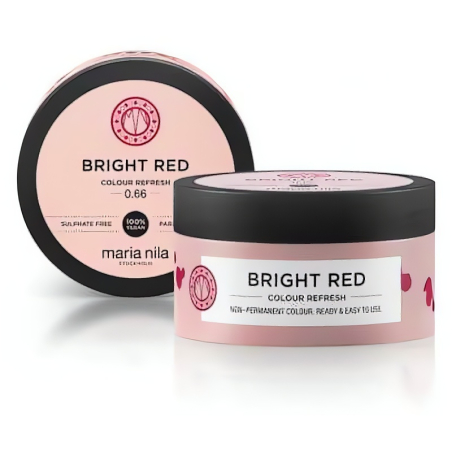 Jemná vyživující maska bez permanentních barevných pigmentů 0.66 Bright Red (Colour Refresh Mask) Maria Nila - 100 ml