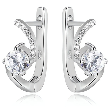 Stříbrné náušnice s kamínky AGU1164 Beneto