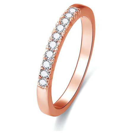 Růžově pozlacený stříbrný prsten s krystaly AGG188 Beneto / Obvod: 52 mm - 52 mm