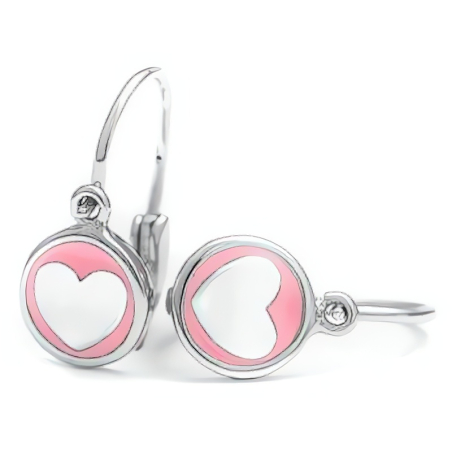 Dětské stříbrné srdíčkové náušnice AGUC1767D Beneto