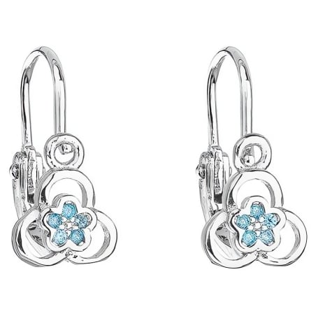 Stříbrné dětské náušnice se zirkonem Lt. Blue 11171.3 Evolution Group
