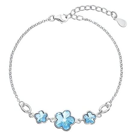 Stříbrný náramek s krystaly Swarovski Blue 33112.3 Evolution Group