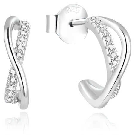 Elegantní stříbrné náušnice se zirkony AGUP2052 Beneto